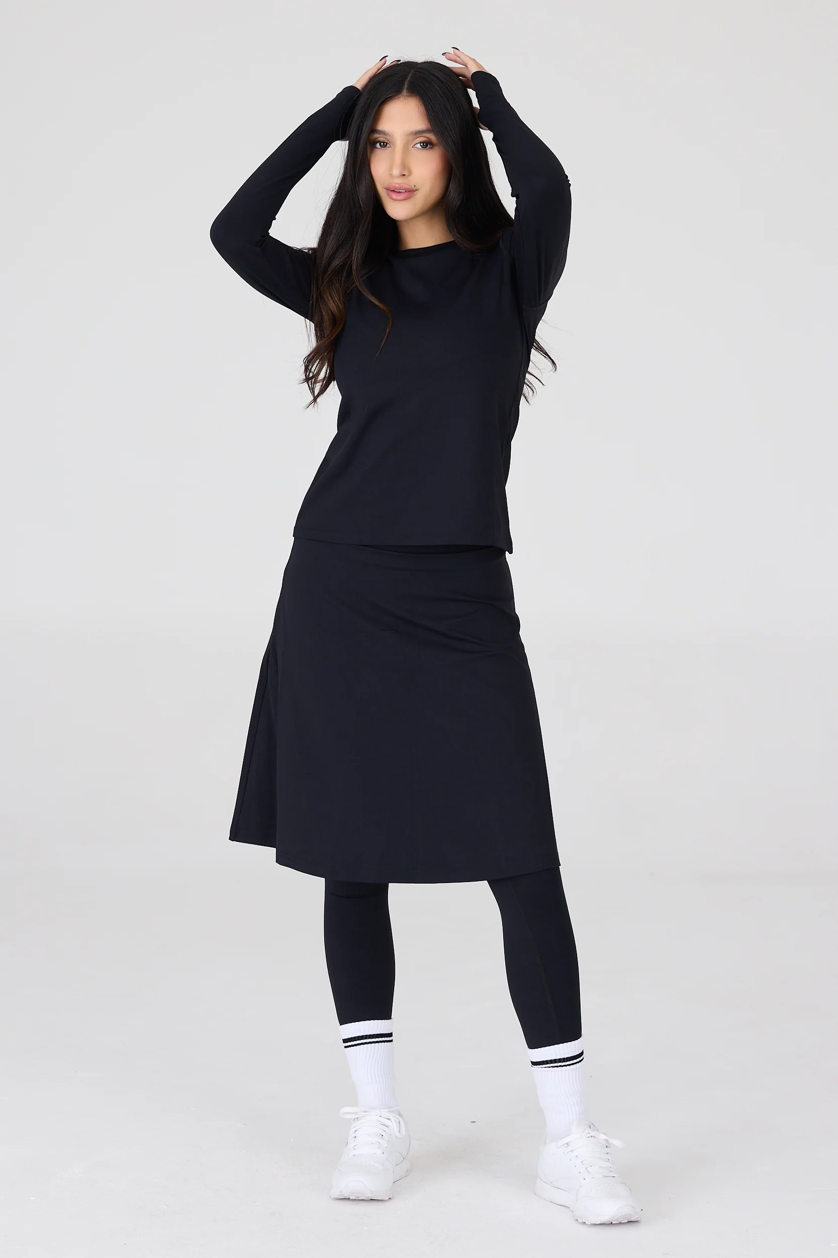 טייץ חצאית מתחת לברך MODEST SKIRTED LONG - Image 4